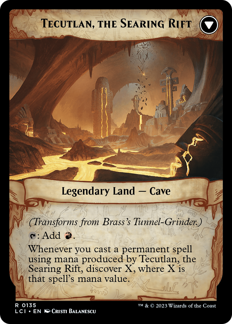 Brass's Tunnel-Grinder // Tecutlan, the Searing Rift [The Lost Caverns of Ixalan Prerelease Cards] | Jomio and Rueliete's Cards and Comics