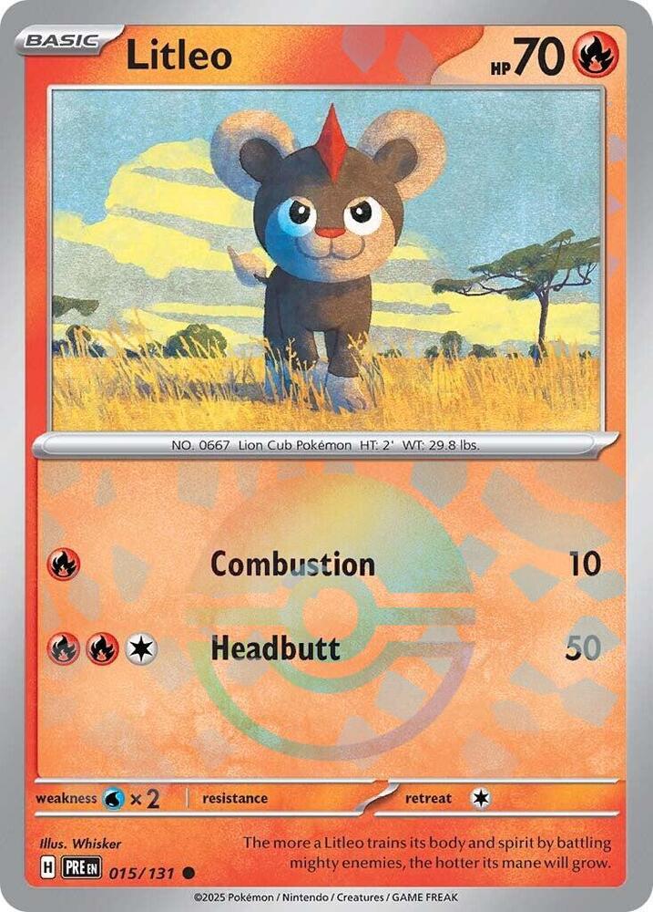 Litleo (015/131) (Poke Ball Pattern) [Scarlet & Violet: Prismatic Evolutions] | Jomio and Rueliete's Cards and Comics