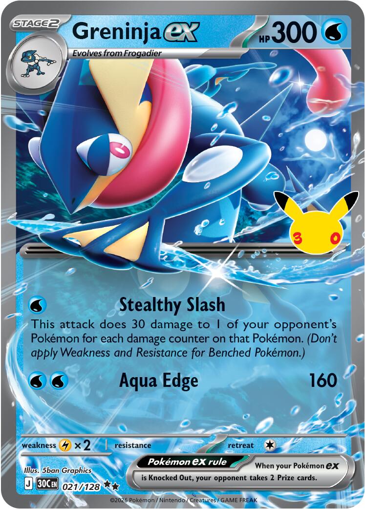 Greninja ex (021/128) [Mega Evolution: 30th Celebration] | Jomio and Rueliete's Cards and Comics