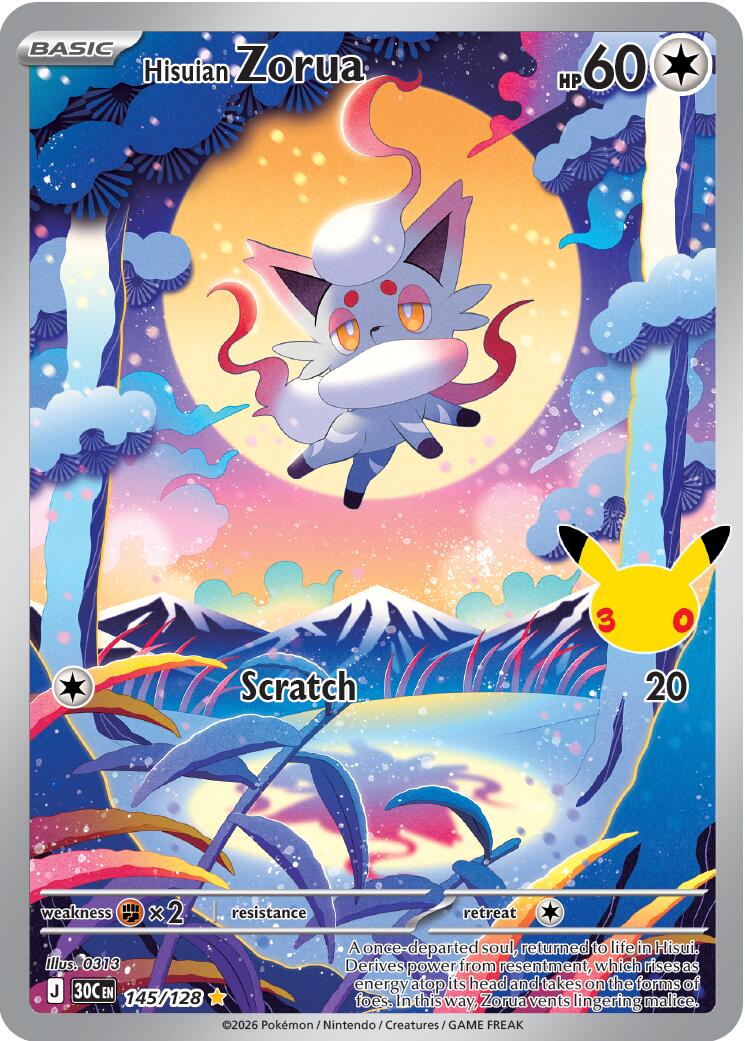Hisuian Zorua (145/128) [Mega Evolution: 30th Celebration] | Jomio and Rueliete's Cards and Comics