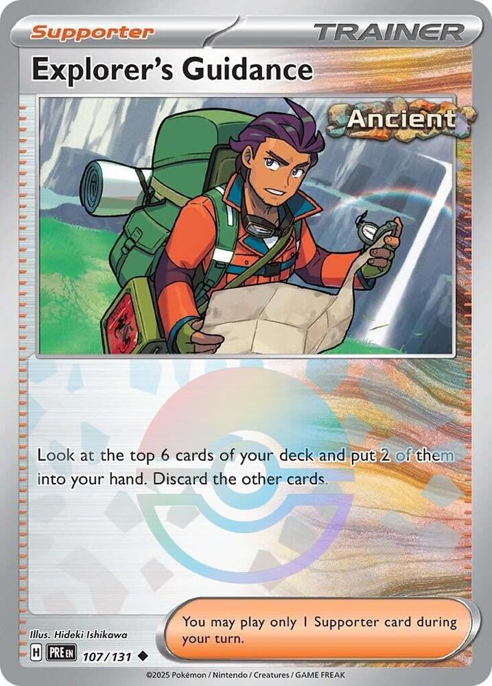 Explorer's Guidance (107/131) (Poke Ball Pattern) [Scarlet & Violet: Prismatic Evolutions] | Jomio and Rueliete's Cards and Comics