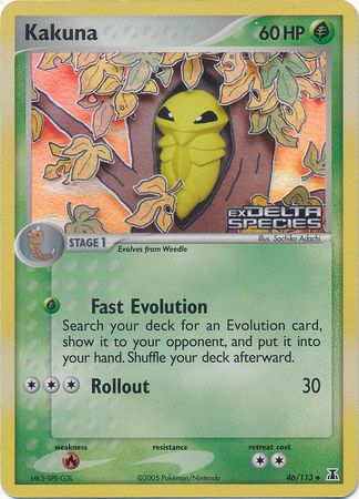 Kakuna (46/113) (Stamped) [EX: Delta Species] | Jomio and Rueliete's Cards and Comics