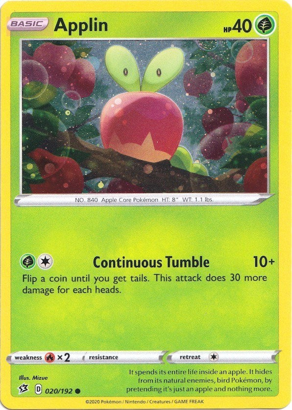 Applin (020/192) (Cosmos Holo) [Sword & Shield: Rebel Clash] | Jomio and Rueliete's Cards and Comics
