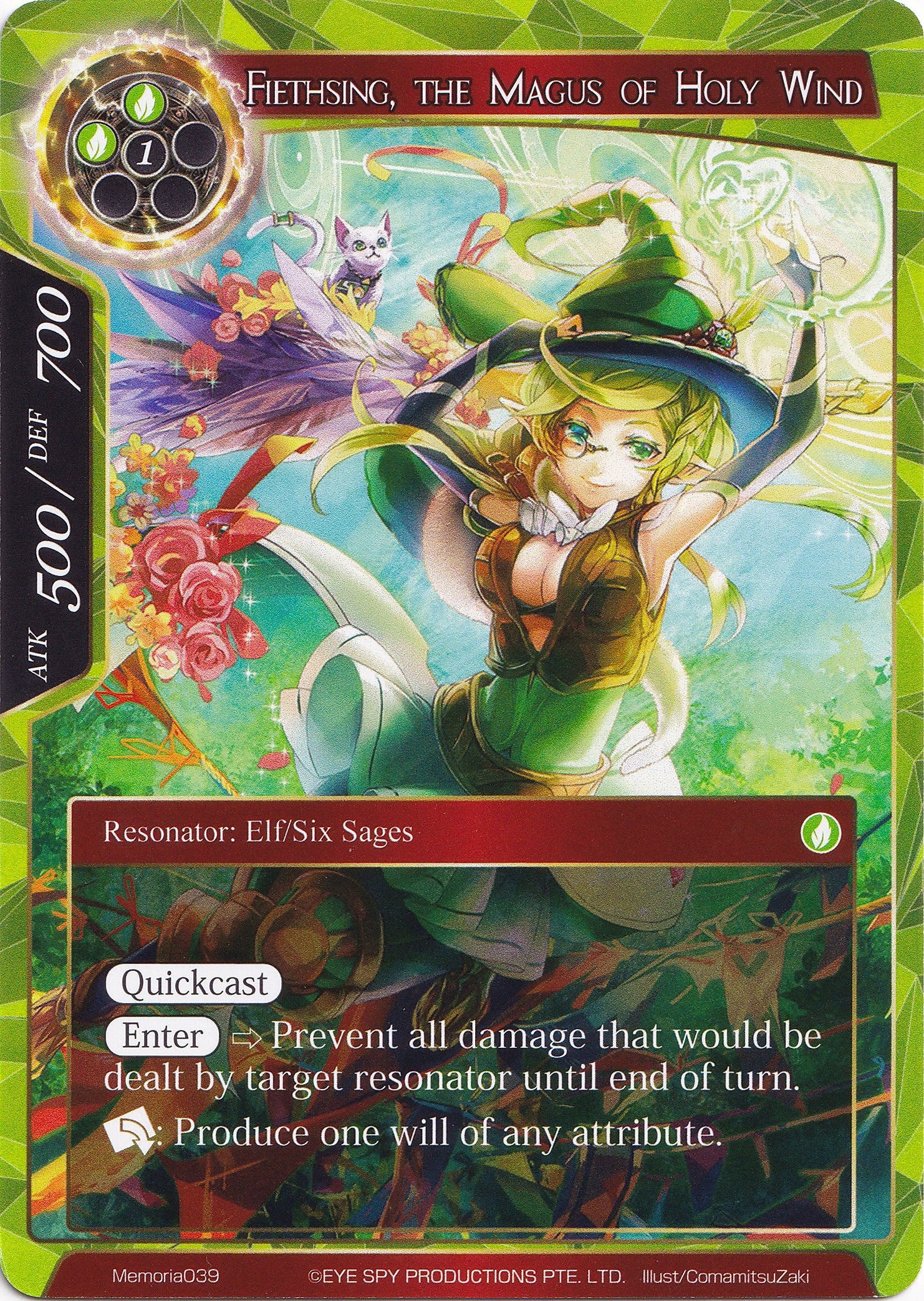 Fiethsing, the Magus of Holy Wind (Memoria039) [Alice Origin Memoria Cards] | Jomio and Rueliete's Cards and Comics