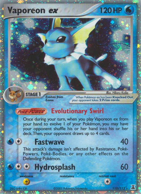 Vaporeon ex (110/113) [EX: Delta Species] | Jomio and Rueliete's Cards and Comics