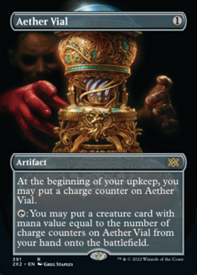 Aether Vial (Borderless Alternate Art) [Double Masters 2022] | Jomio and Rueliete's Cards and Comics