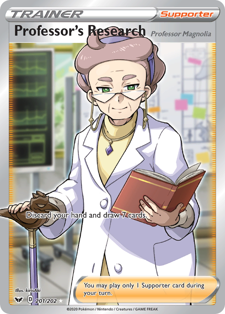 Professor's Research (201/202) (Professor Magnolia) [Sword & Shield: Base Set] | Jomio and Rueliete's Cards and Comics