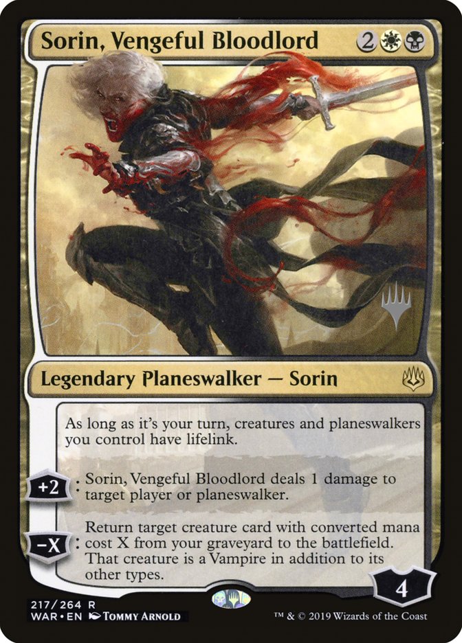 Sorin, Vengeful Bloodlord (Promo Pack) [War of the Spark Promos] | Jomio and Rueliete's Cards and Comics