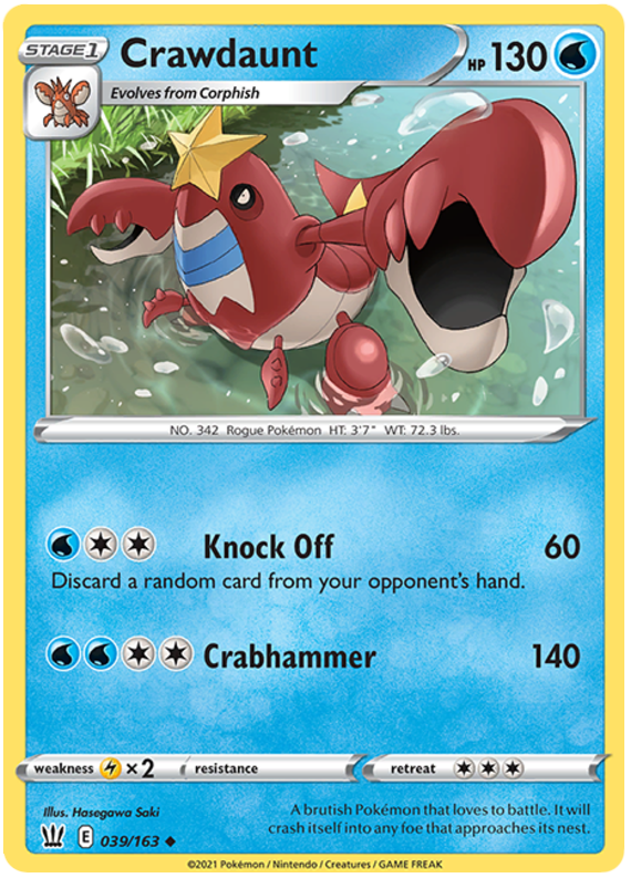 Crawdaunt (039/163) [Sword & Shield: Battle Styles] | Jomio and Rueliete's Cards and Comics
