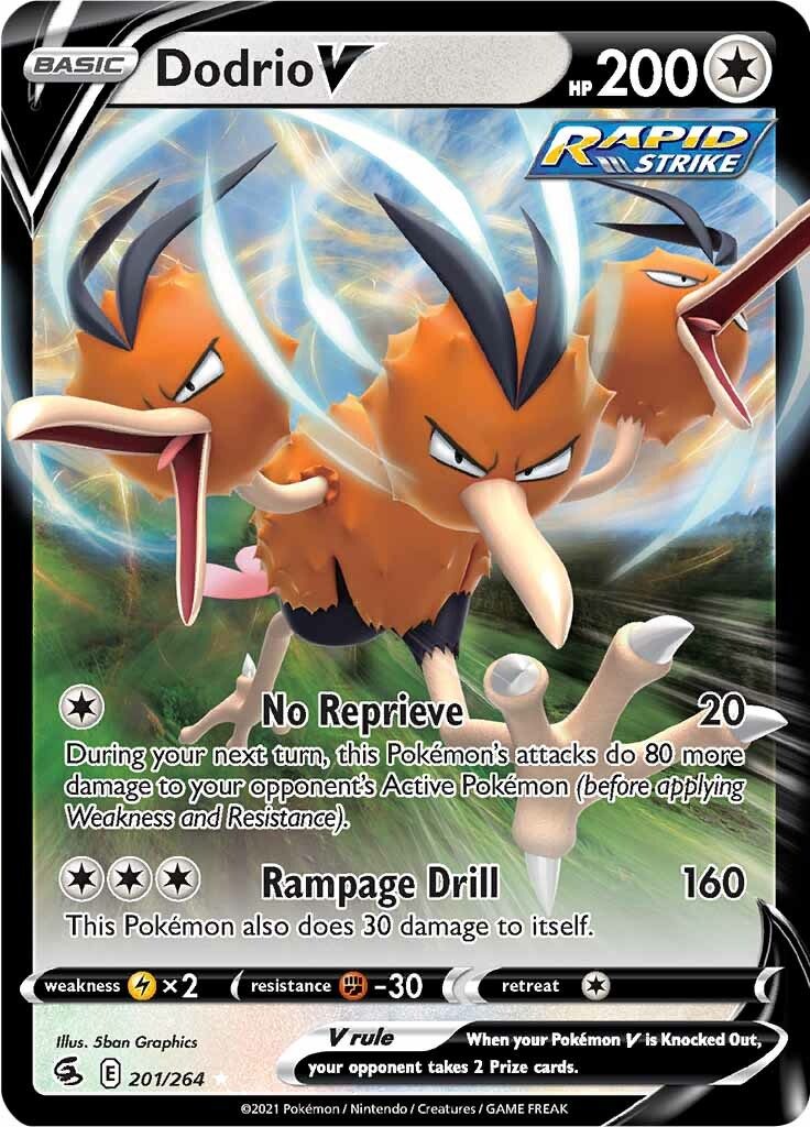 Dodrio V (201/264) [Sword & Shield: Fusion Strike] | Jomio and Rueliete's Cards and Comics
