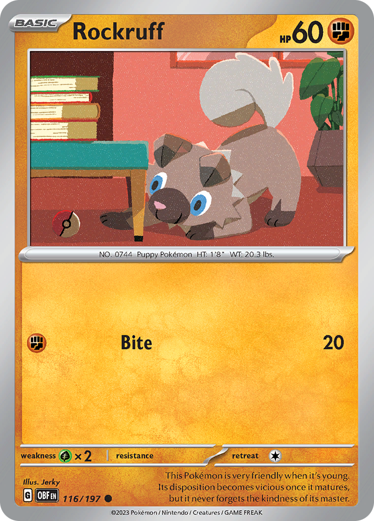 Rockruff (116/197) [Scarlet & Violet: Obsidian Flames] | Jomio and Rueliete's Cards and Comics