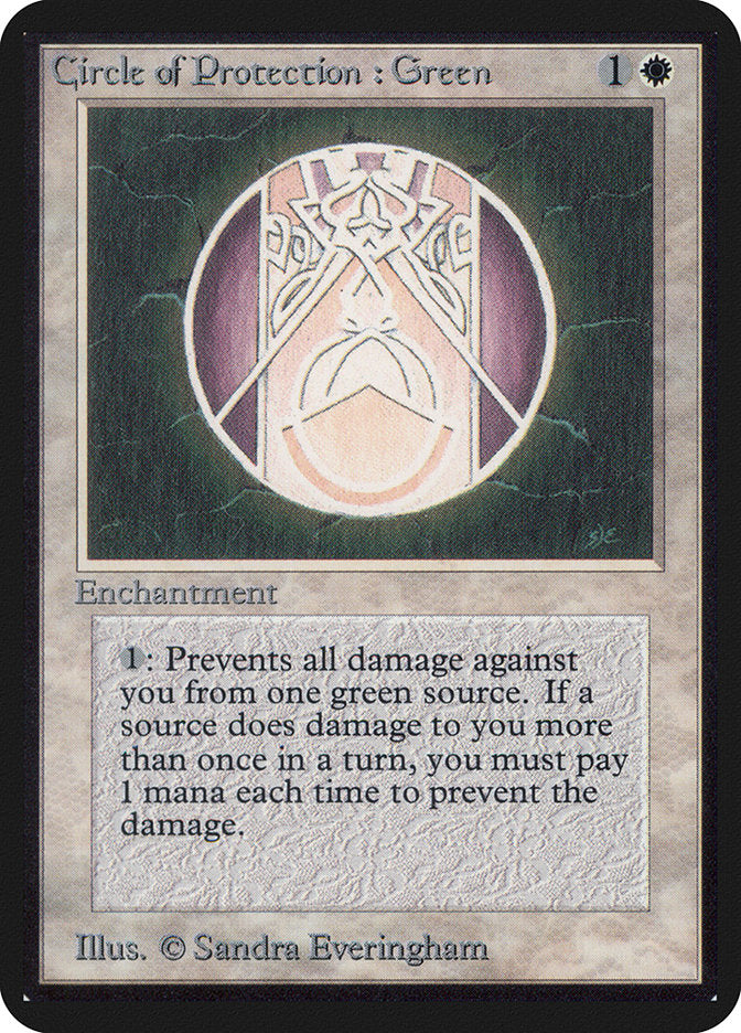 Circle of Protection: Green [Alpha Edition] | Jomio and Rueliete's Cards and Comics