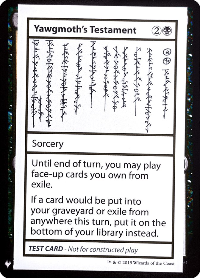 Yawgmoth's Testament [Mystery Booster Playtest Cards] | Jomio and Rueliete's Cards and Comics