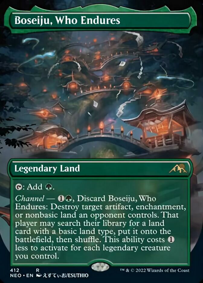 Boseiju, Who Endures (Borderless Alternate Art) [Kamigawa: Neon Dynasty] | Jomio and Rueliete's Cards and Comics