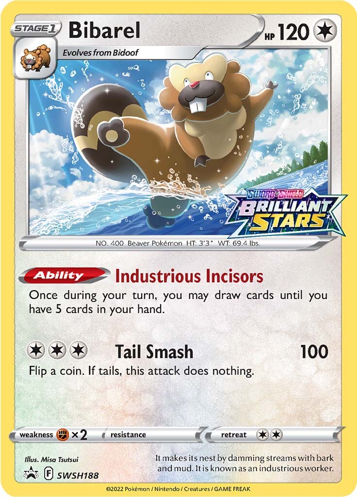 Bibarel (SWSH188) (Prerelease Promo) [Sword & Shield: Black Star Promos] | Jomio and Rueliete's Cards and Comics