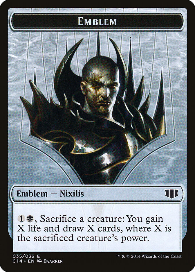 Ob Nixilis of the Black Oath Emblem // Zombie (016/036) Double-Sided Token [Commander 2014 Tokens] | Jomio and Rueliete's Cards and Comics
