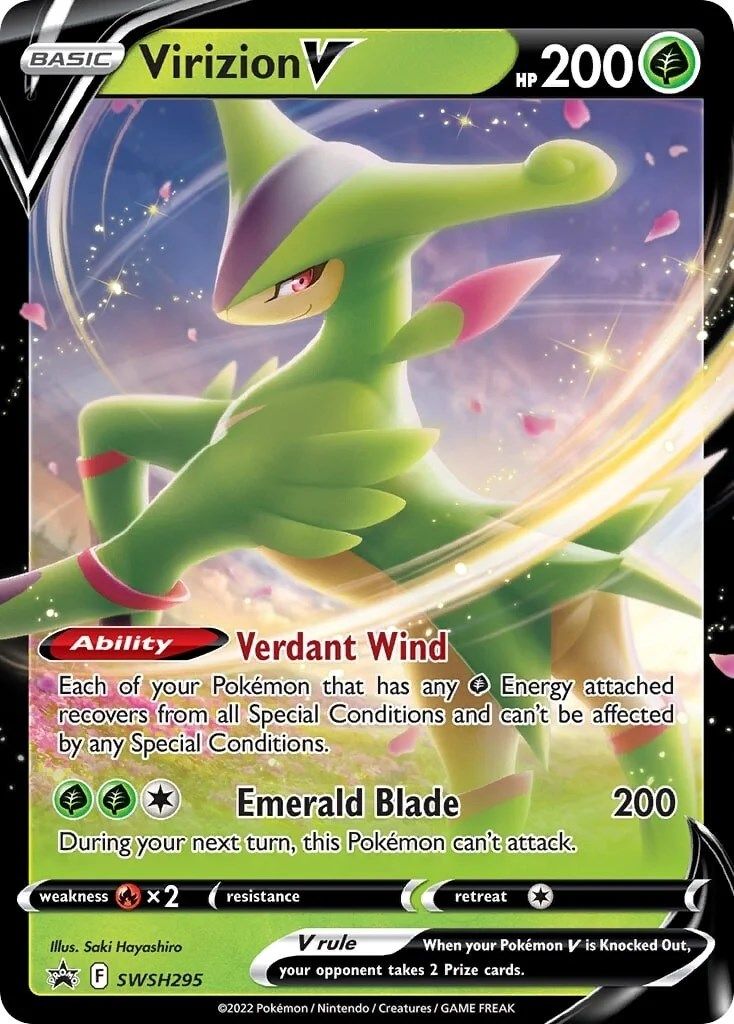 Virizion V (SWSH295) (Jumbo Card) [Sword & Shield: Black Star Promos] | Jomio and Rueliete's Cards and Comics
