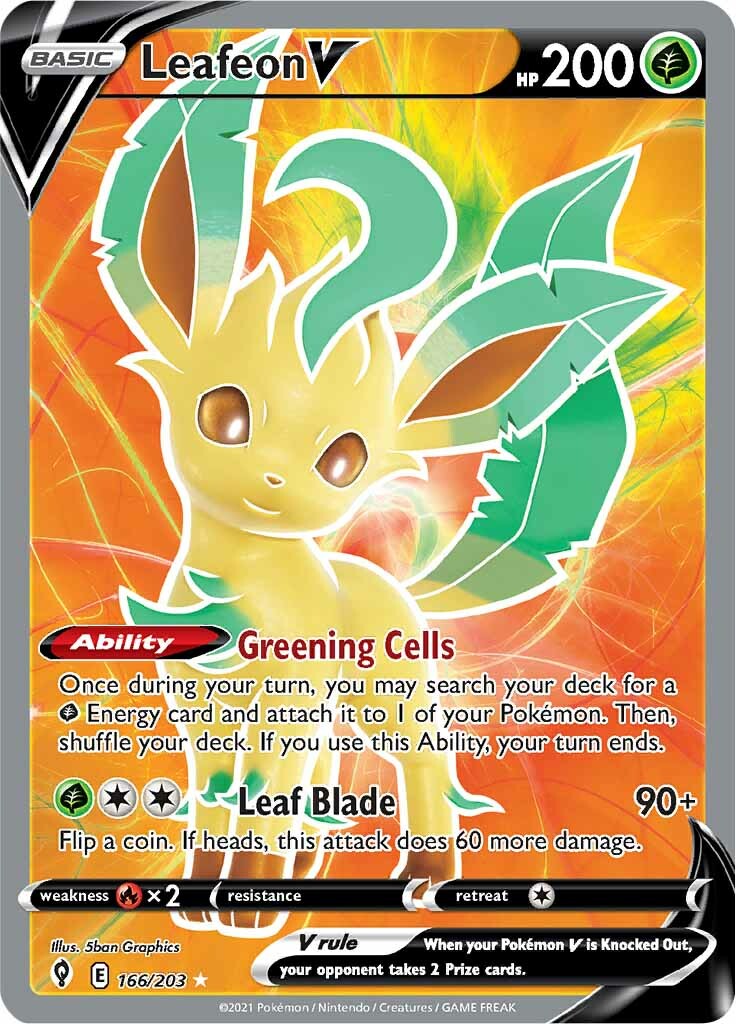 Leafeon V (166/203) [Sword & Shield: Evolving Skies] | Jomio and Rueliete's Cards and Comics