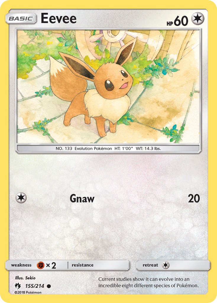 Eevee (155/214) (Let's Play, Eevee Cracked Ice Holo) (Theme Deck Exclusives) [Sun & Moon: Lost Thunder] | Jomio and Rueliete's Cards and Comics