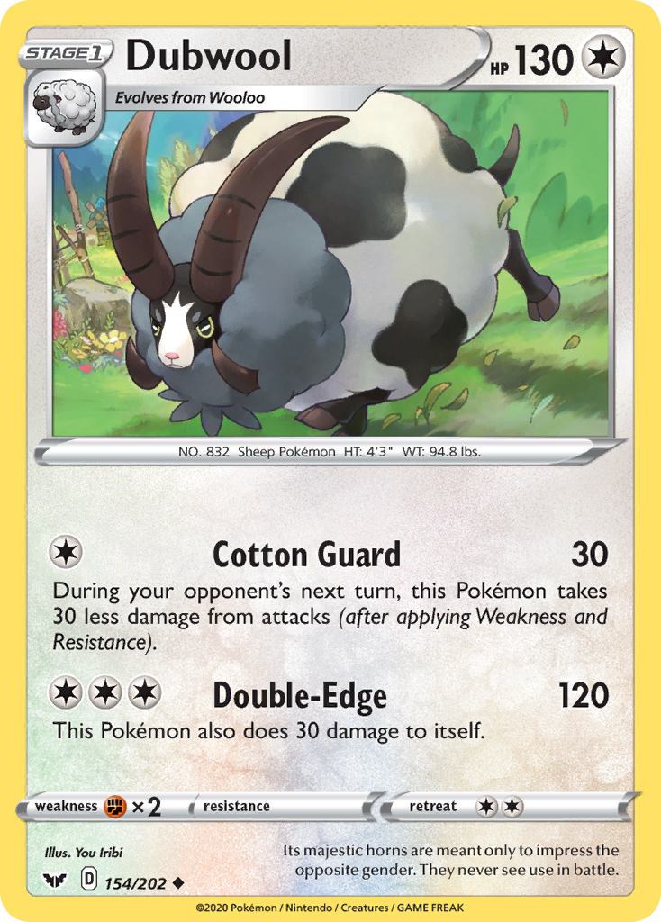 Dubwool (154/202) [Sword & Shield: Base Set] | Jomio and Rueliete's Cards and Comics