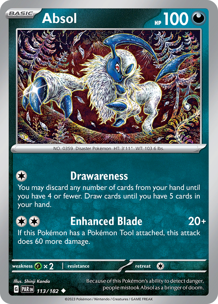 Absol (113/182) [Scarlet & Violet: Paradox Rift] | Jomio and Rueliete's Cards and Comics
