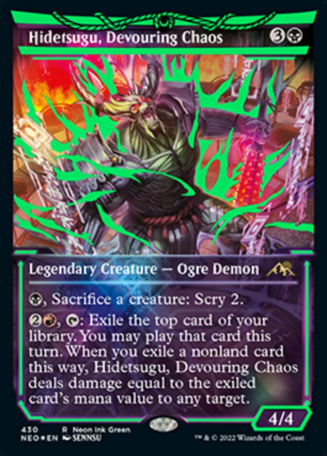 Hidetsugu, Devouring Chaos (Neon Ink Green) [Kamigawa: Neon Dynasty] | Jomio and Rueliete's Cards and Comics