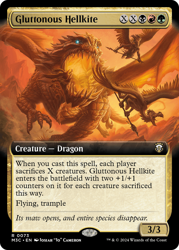 Gluttonous Hellkite (Extended Art) (Ripple Foil) [Modern Horizons 3 Commander] | Jomio and Rueliete's Cards and Comics