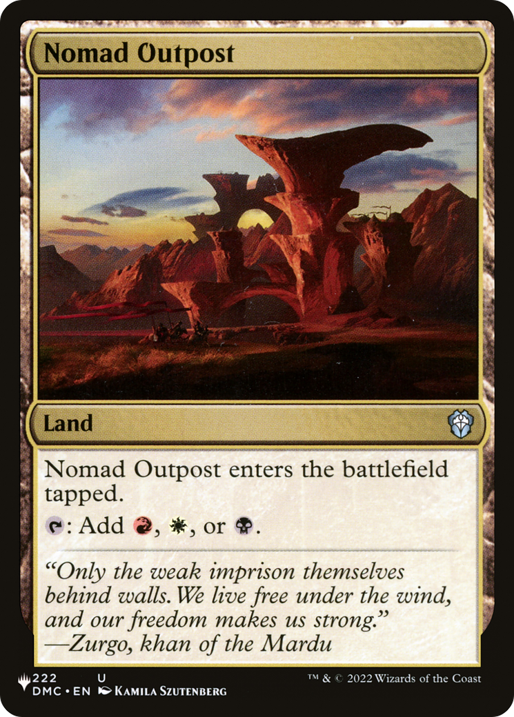 Nomad Outpost [The List] | Jomio and Rueliete's Cards and Comics