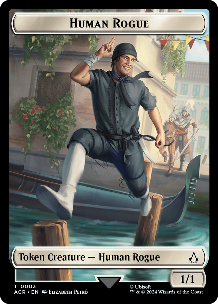 Assassin // Human Rogue Double-Sided Token [Assassin's Creed Tokens] | Jomio and Rueliete's Cards and Comics