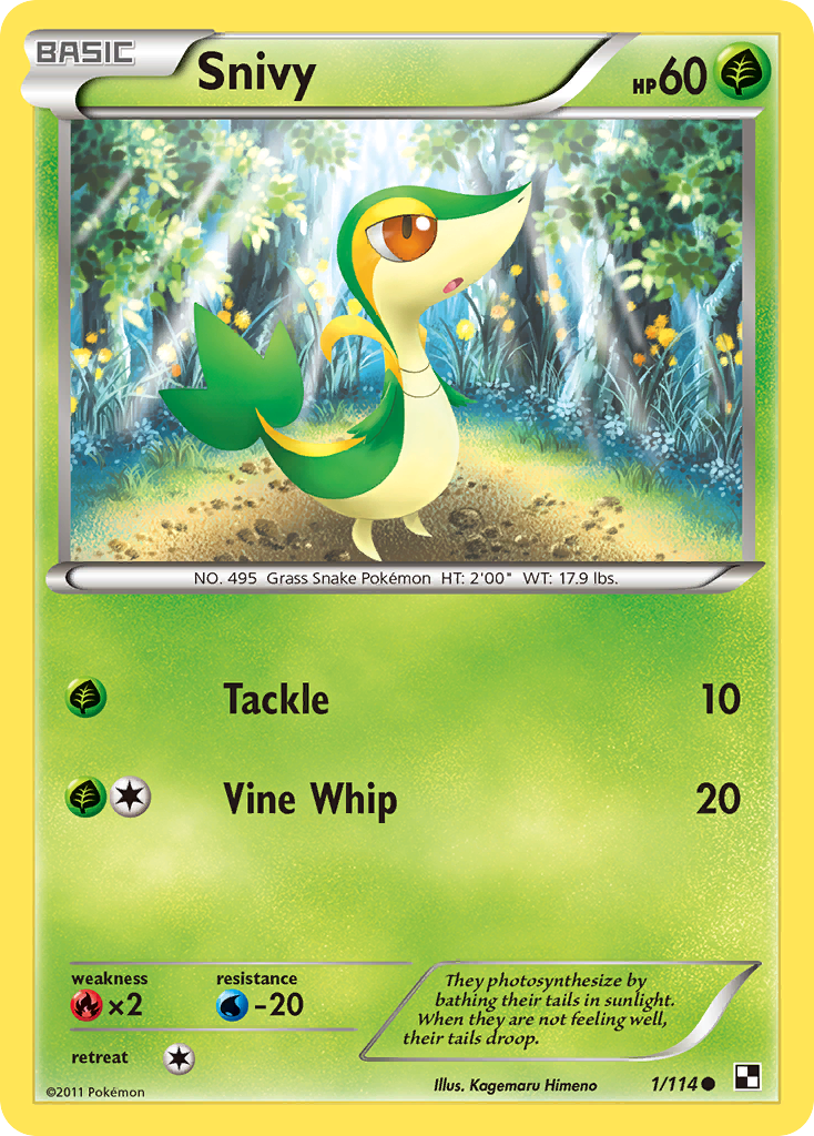 Snivy (1/114) (Cosmos Holo) [Black & White: Base Set] | Jomio and Rueliete's Cards and Comics