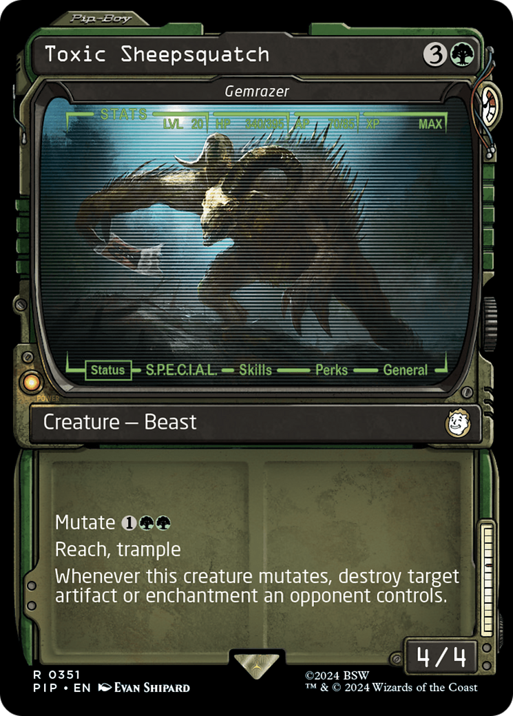 Toxic Sheepsquatch - Gemrazer (Showcase) [Fallout] | Jomio and Rueliete's Cards and Comics