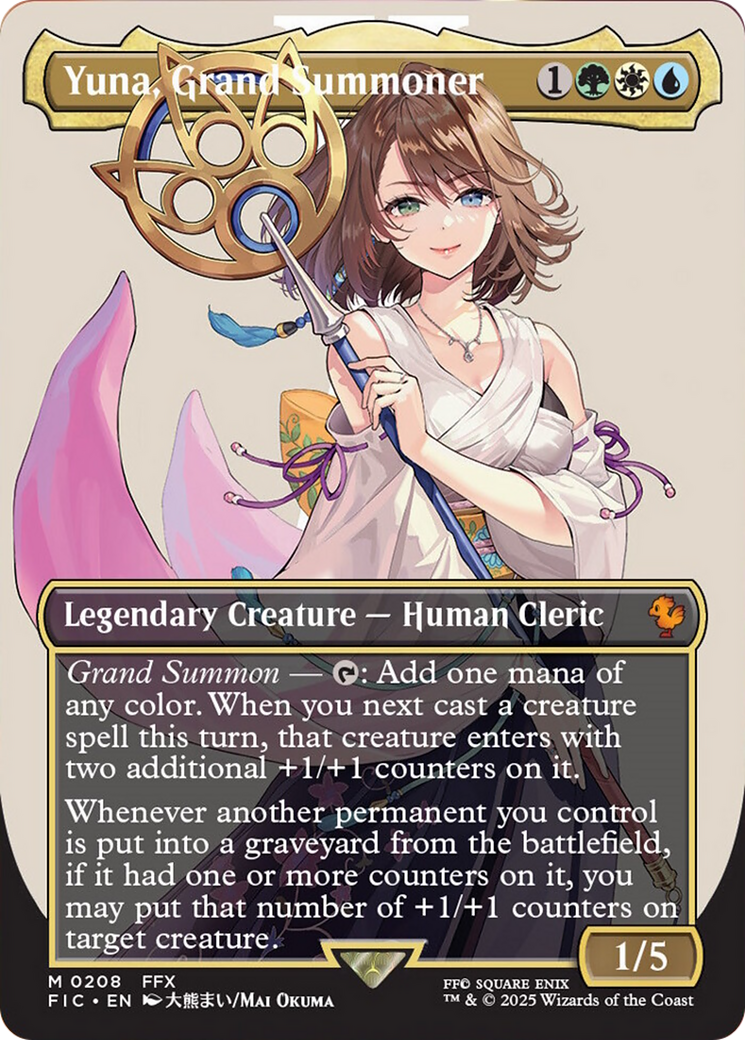 Yuna, Grand Summoner (Borderless) [FINAL FANTASY Commander] | Jomio and Rueliete's Cards and Comics