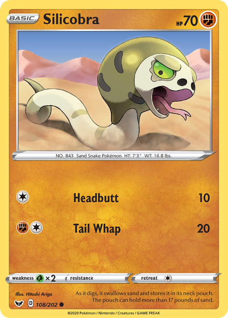 Silicobra (108/202) [Sword & Shield: Base Set] | Jomio and Rueliete's Cards and Comics