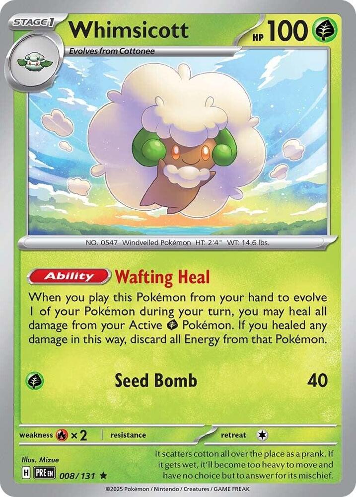 Whimsicott (008/131) [Scarlet & Violet: Prismatic Evolutions] | Jomio and Rueliete's Cards and Comics