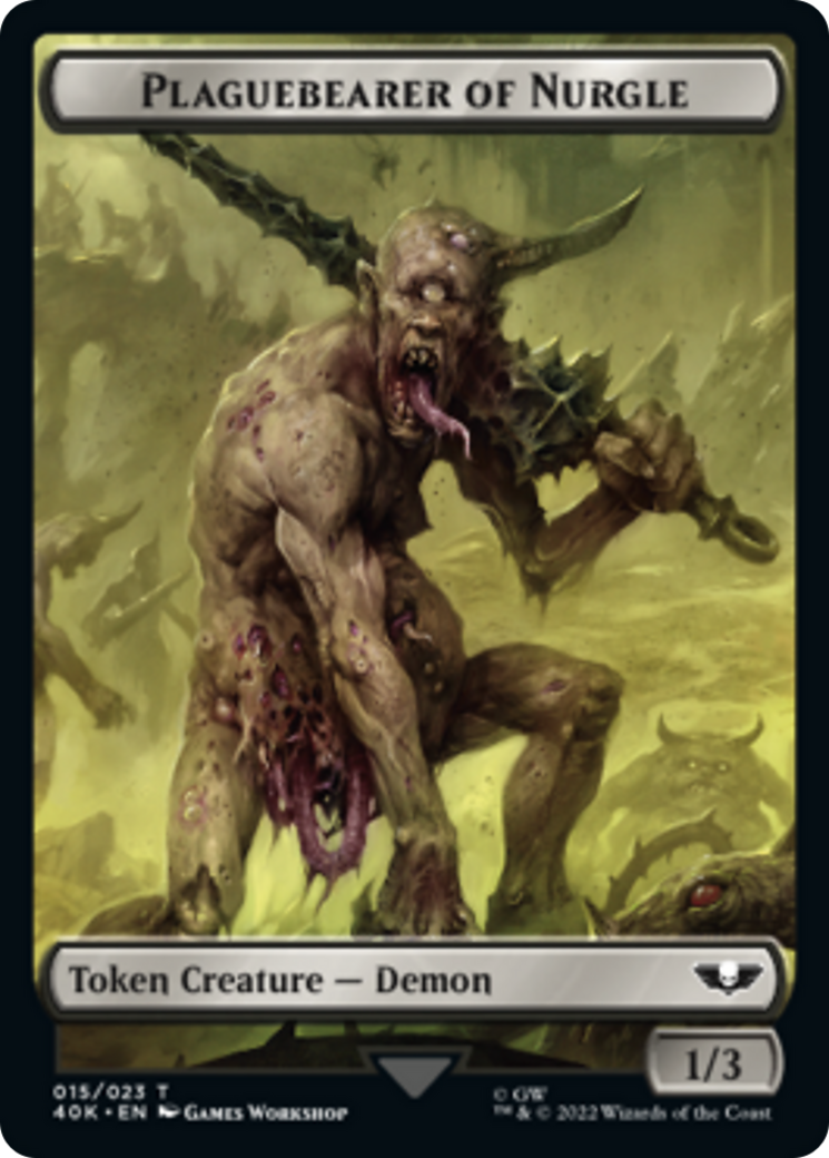 Spawn // Plaguebearer of Nurgle Double-Sided (Surge Foil) [Warhammer 40,000 Tokens] | Jomio and Rueliete's Cards and Comics