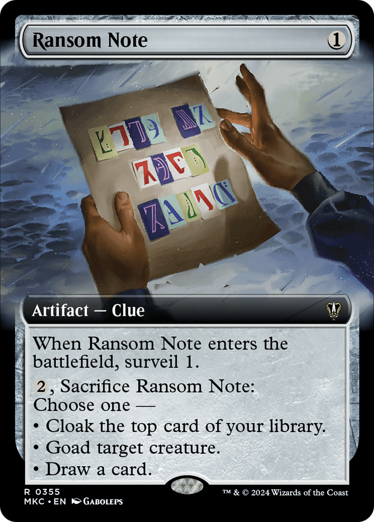 Ransom Note (0355) (Extended Art) [Murders at Karlov Manor Commander] | Jomio and Rueliete's Cards and Comics