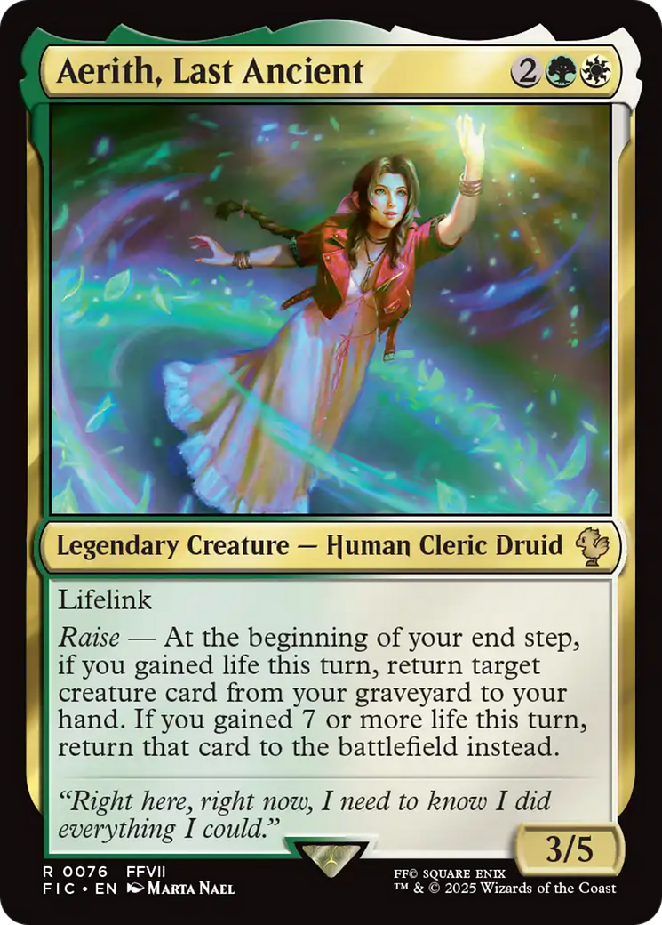 Aerith, Last Ancient [FINAL FANTASY Commander] | Jomio and Rueliete's Cards and Comics