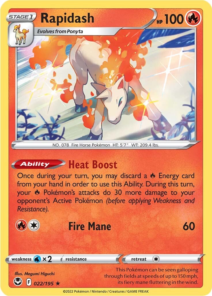 Rapidash (022/195) (Theme Deck Exclusive) [Sword & Shield: Silver Tempest] | Jomio and Rueliete's Cards and Comics