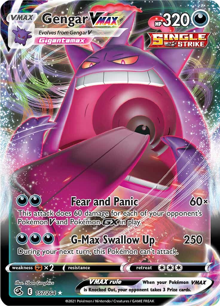 Gengar VMAX (157/264) [Sword & Shield: Fusion Strike] | Jomio and Rueliete's Cards and Comics