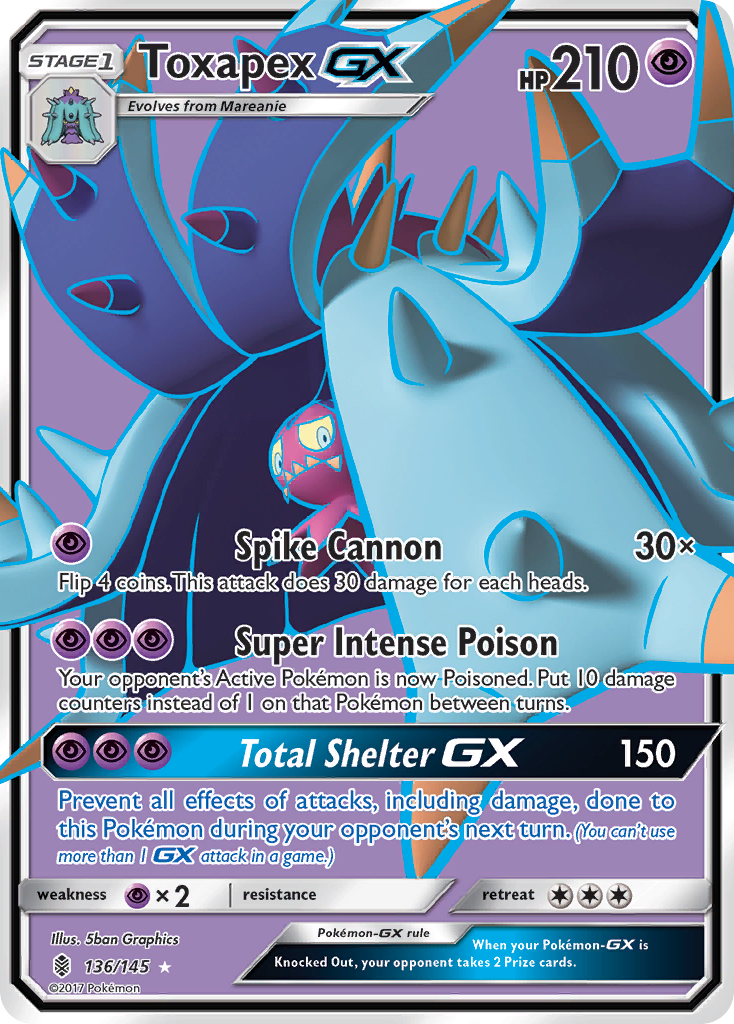 Toxapex GX (136/145) [Sun & Moon: Guardians Rising] | Jomio and Rueliete's Cards and Comics