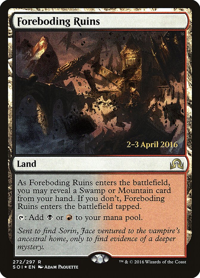 Foreboding Ruins [Shadows over Innistrad Prerelease Promos] | Jomio and Rueliete's Cards and Comics