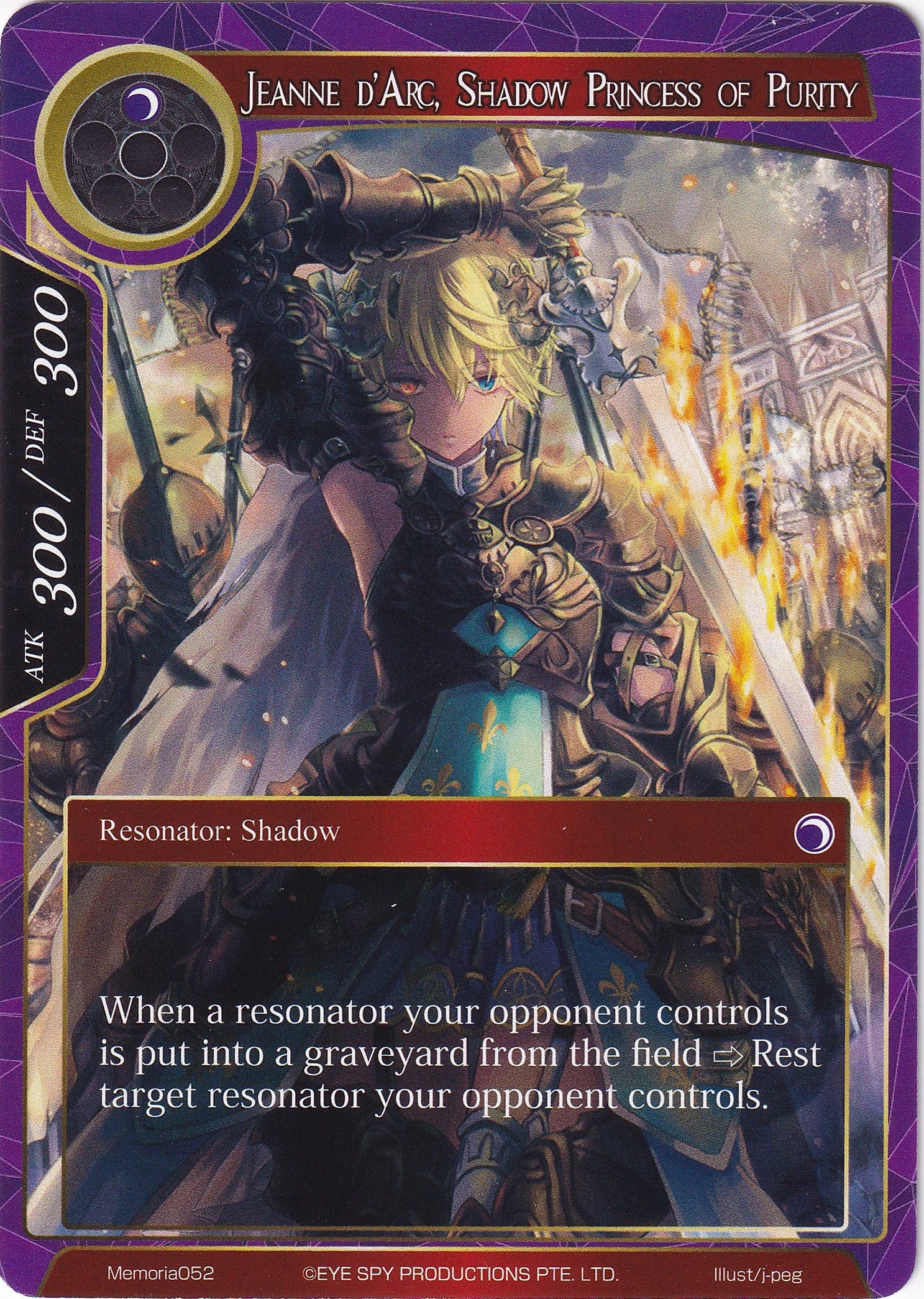 Jeanne d'Arc, Shadow Princess of Purity (Memoria052) [Alice Origin Memoria Cards] | Jomio and Rueliete's Cards and Comics