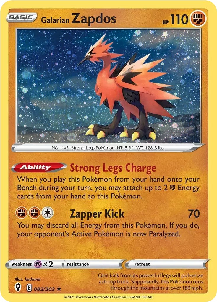 Galarian Zapdos (082/203) (Cosmos Holo) [Sword & Shield: Evolving Skies] | Jomio and Rueliete's Cards and Comics