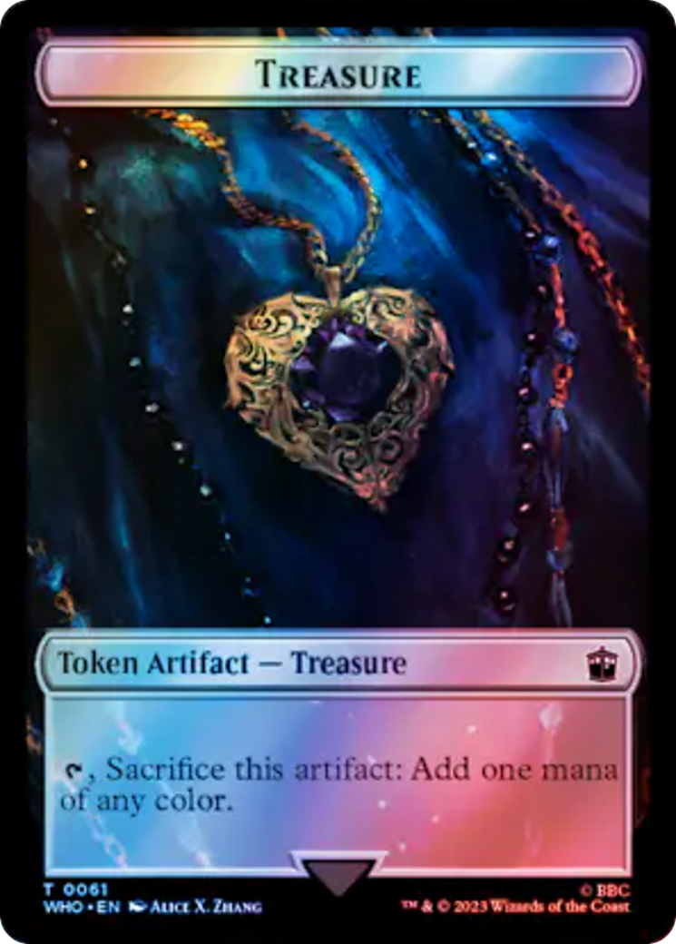 Warrior // Treasure (0061) Double-Sided Token (Surge Foil) [Doctor Who Tokens] | Jomio and Rueliete's Cards and Comics