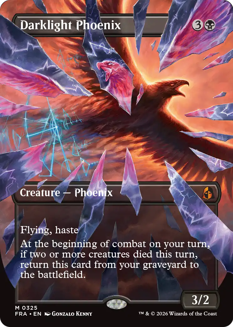 Darklight Phoenix (Borderless) (0325) [Reality Fracture] | Jomio and Rueliete's Cards and Comics