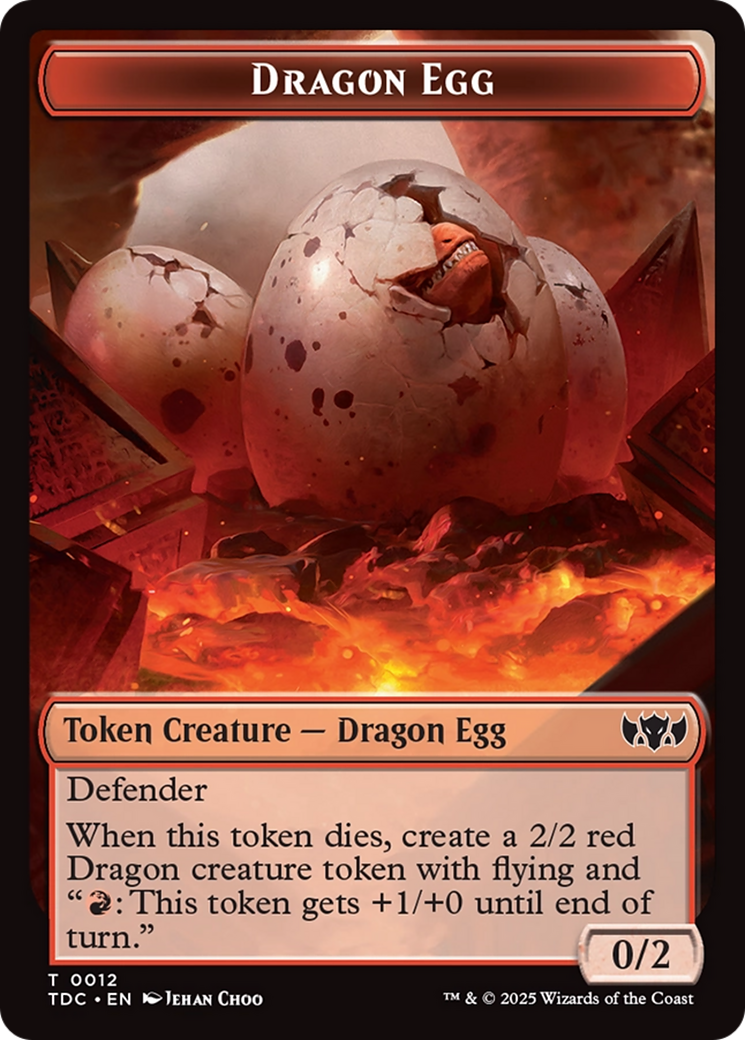 Dragon Egg // Dragon (0013) Double-Sided Token [Tarkir: Dragonstorm Commander Tokens] | Jomio and Rueliete's Cards and Comics
