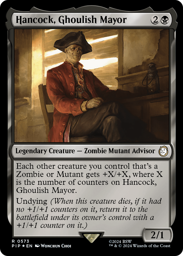 Hancock, Ghoulish Mayor (Surge Foil) [Fallout] | Jomio and Rueliete's Cards and Comics