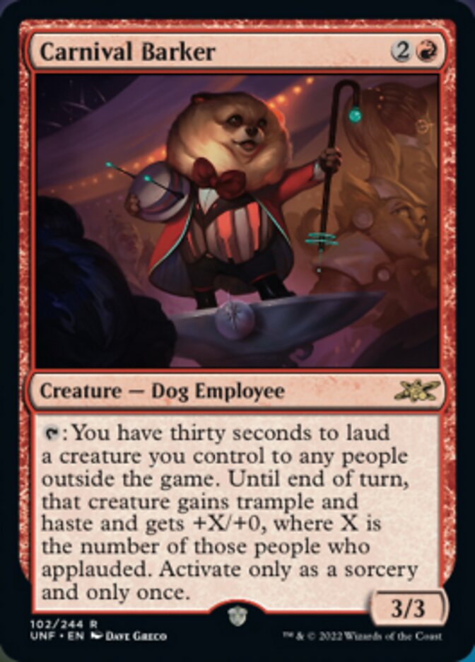 Carnival Barker [Unfinity] | Jomio and Rueliete's Cards and Comics
