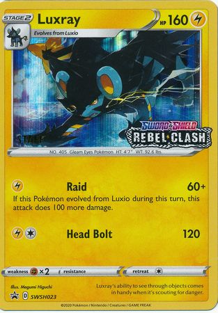 Luxray (SWSH023) (Staff Prerelease Promo) [Sword & Shield: Black Star Promos] | Jomio and Rueliete's Cards and Comics