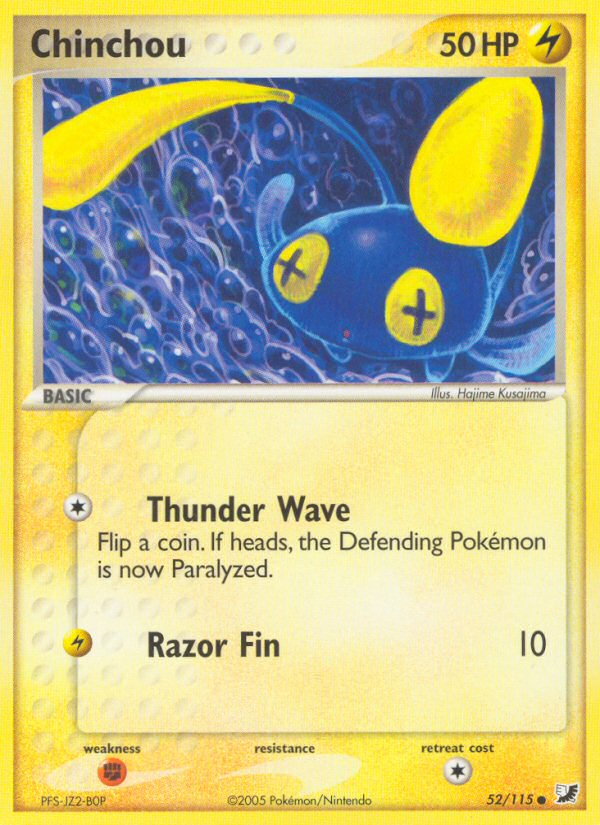 Chinchou (52/115) [EX: Unseen Forces] | Jomio and Rueliete's Cards and Comics